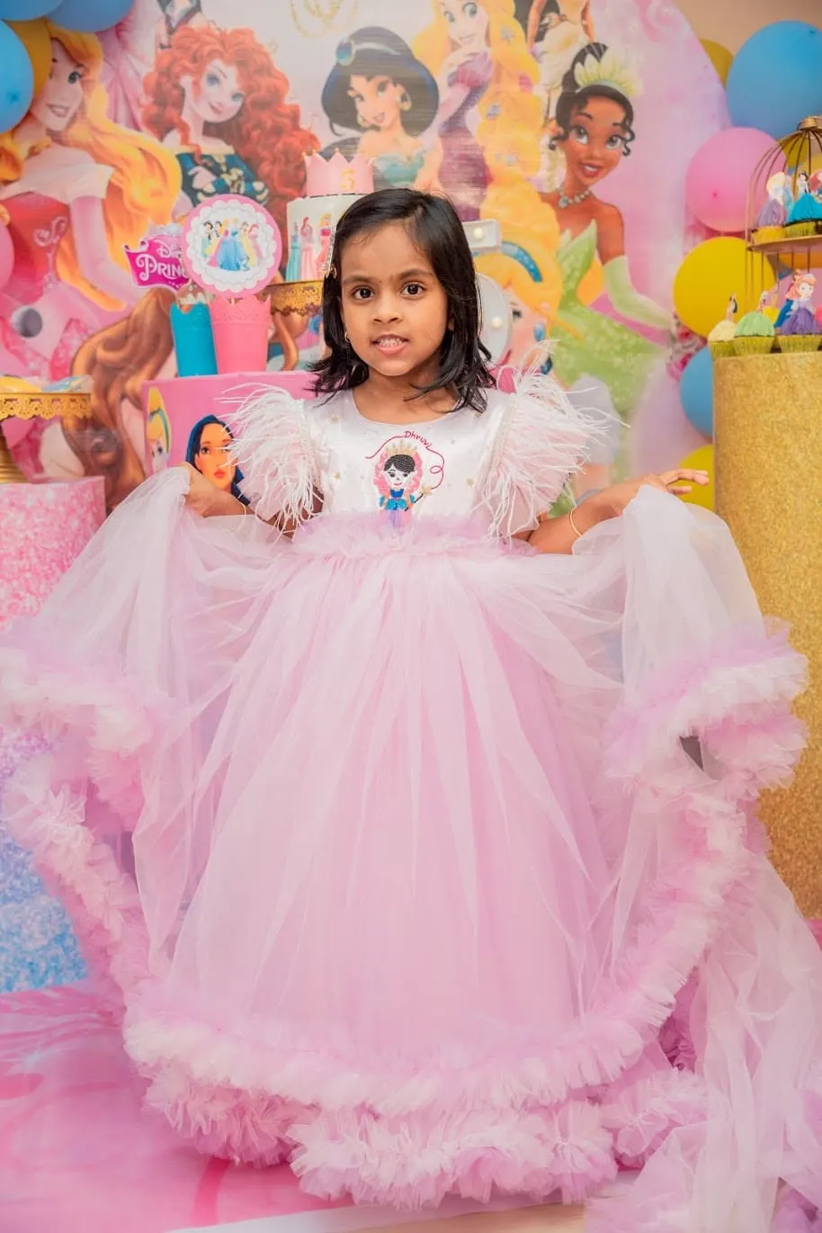 Doll Gown with Detachable Trail