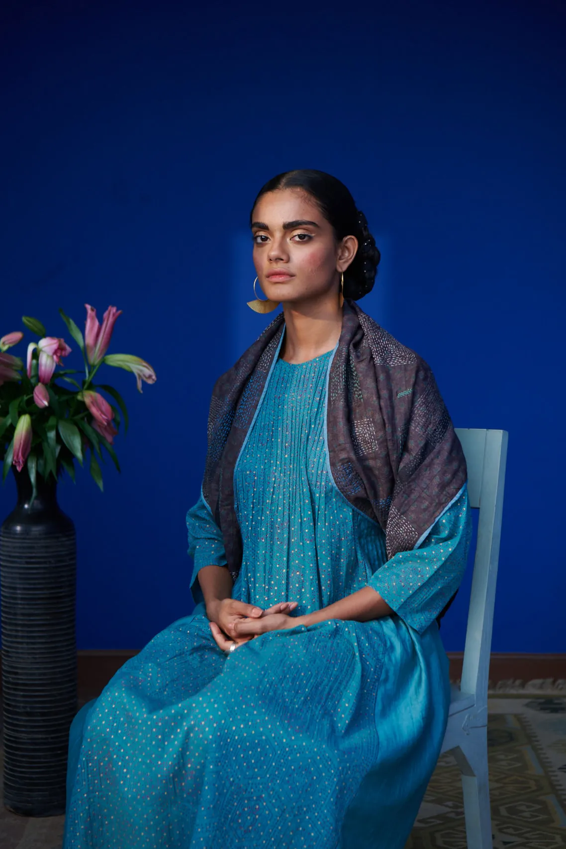Dona Pin-tucked Kalidar Kurta
