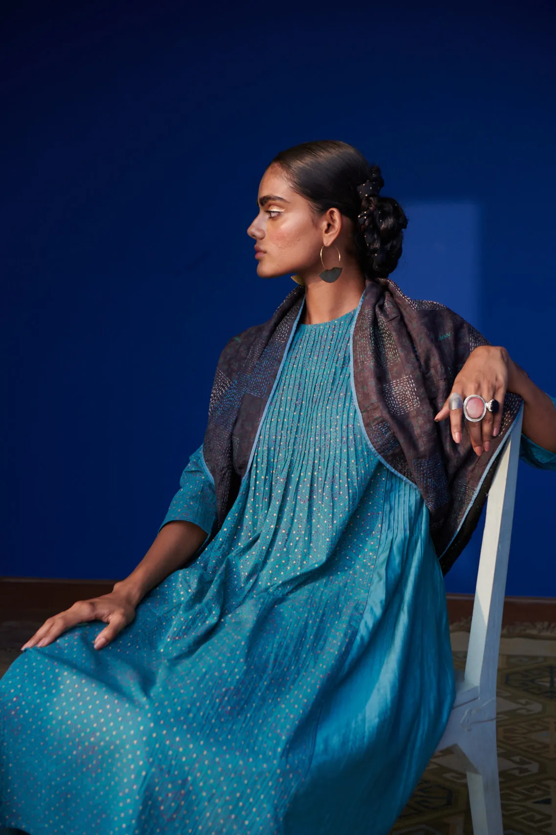 Dona Pin-tucked Kalidar Kurta