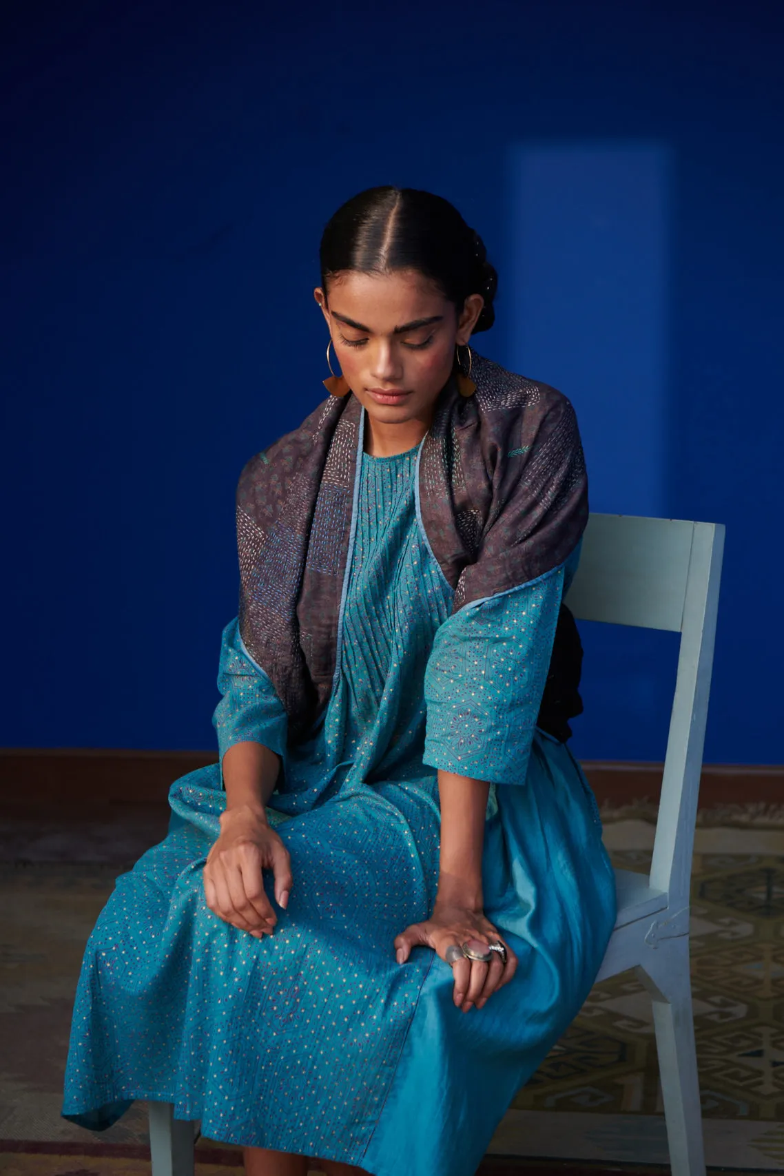 Dona Pin-tucked Kalidar Kurta