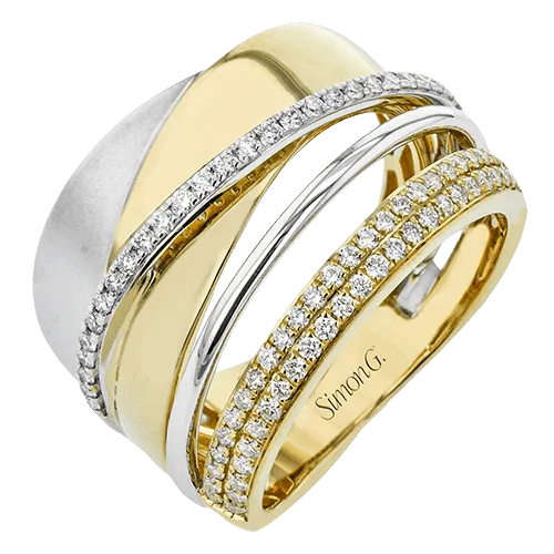 Fashion Ring In 18k Gold With Diamonds