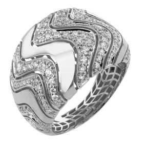 Fashion Ring In 18k Gold With Diamonds