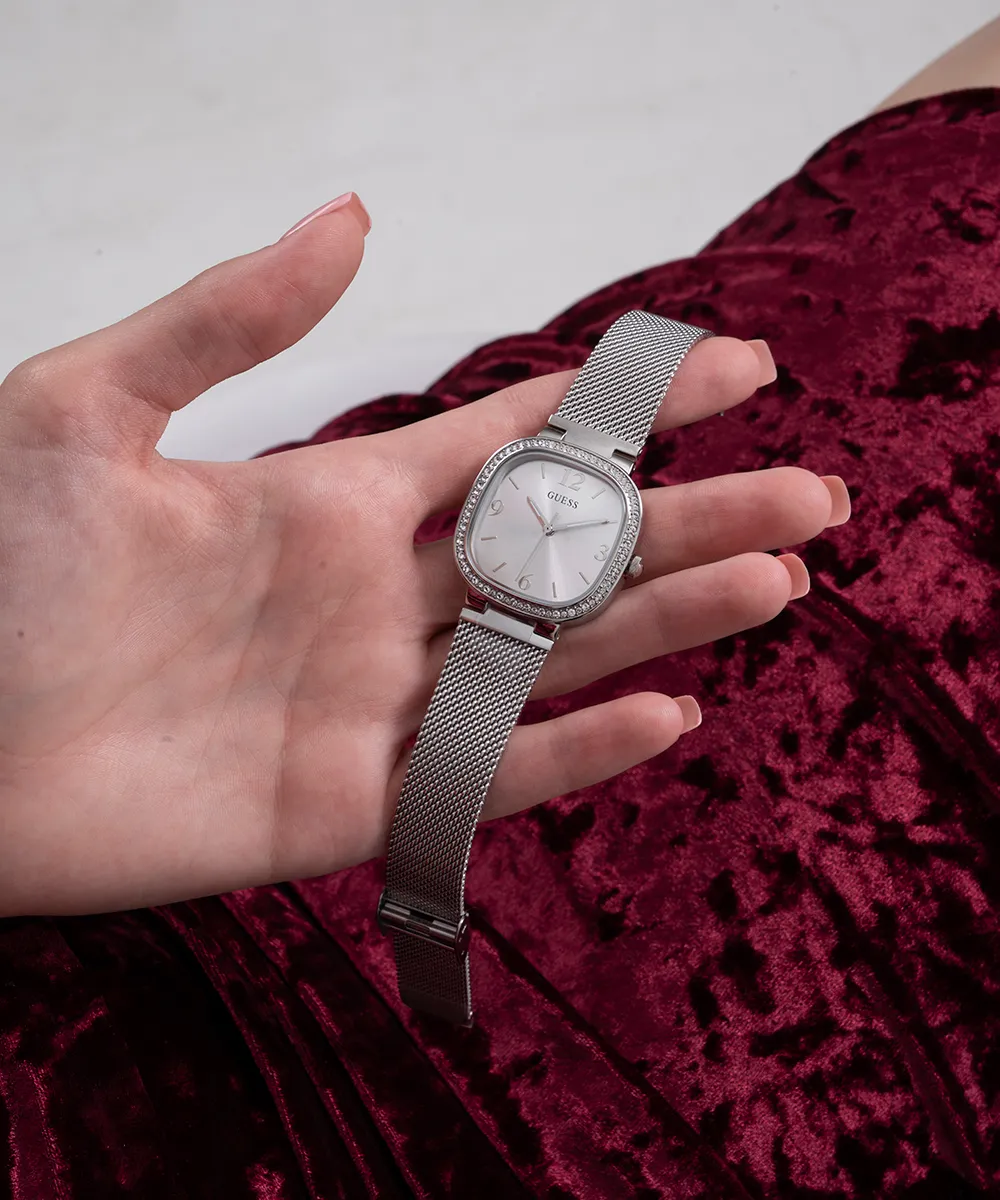 GUESS Ladies Silver Tone Analog Watch