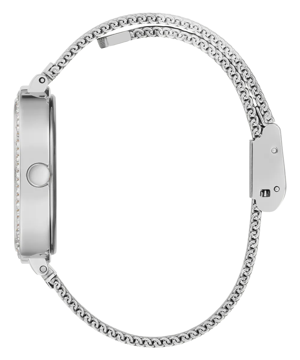 GUESS Ladies Silver Tone Analog Watch