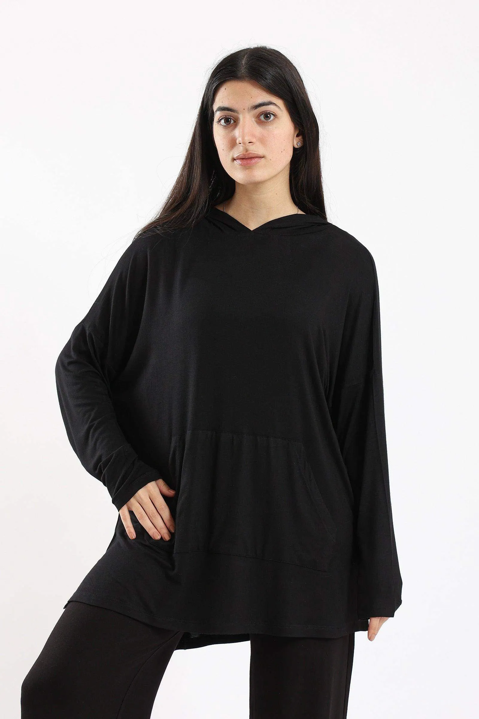 Hooded Plain Lounge Top