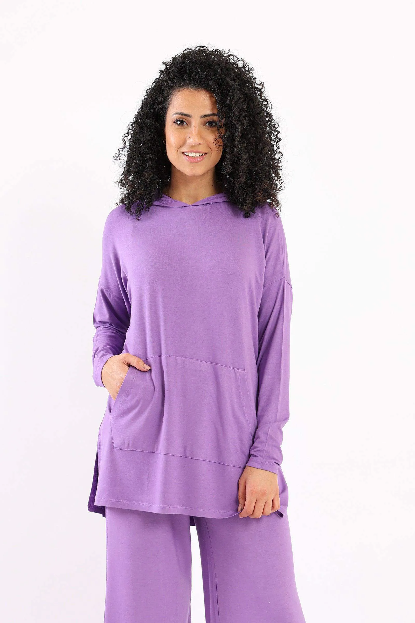 Hooded Plain Lounge Top