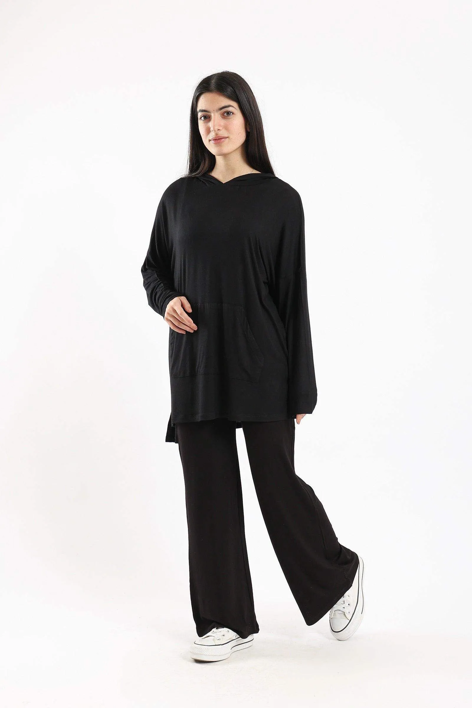 Hooded Plain Lounge Top