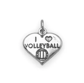 I Love Volleyball Charm