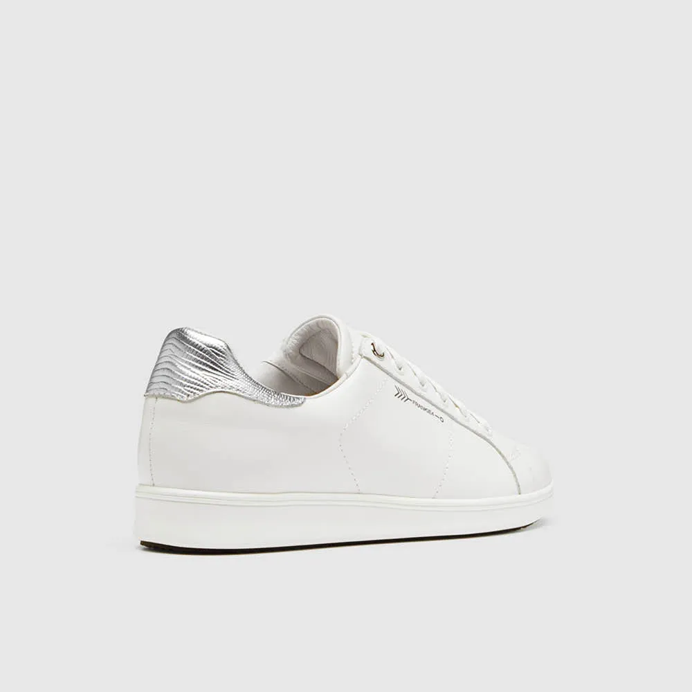 Jackie III White/Silver Lizard Emboss