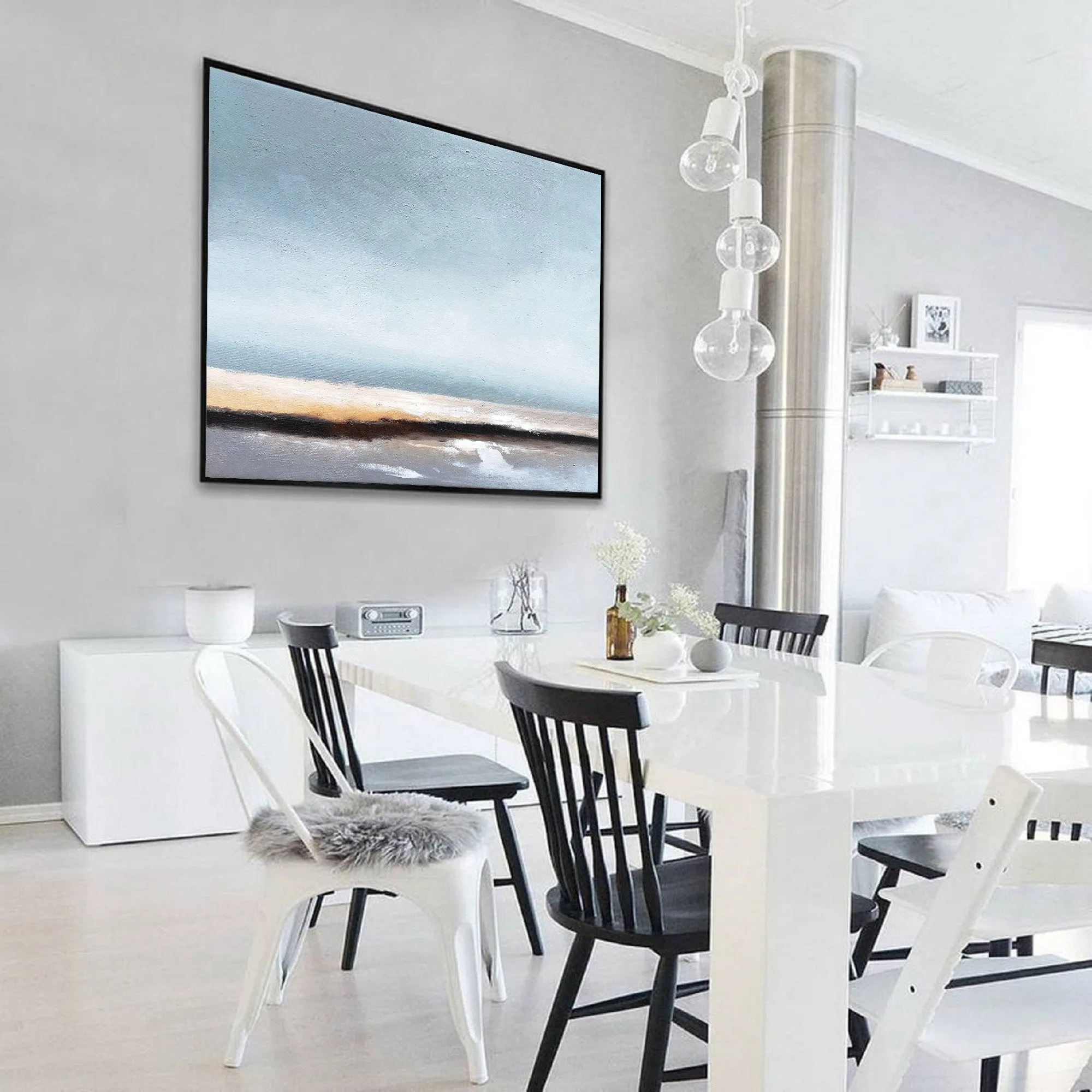 Large Beach Painting Beach Wall Art Abstract Painting Landscape Kp22