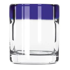 Libbey 92311 Aruba Series 2.5 oz. Round and Customizable Shot Glass with Cobalt Blue Rim, Case of 24 Pcs