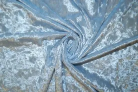 Light Blue 58/60 Inch Wide High-Quality Stretch Crushed Velvet Fabric By The Yard