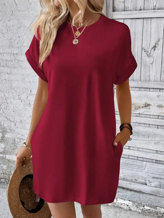 Loose Short Dress with Pockets