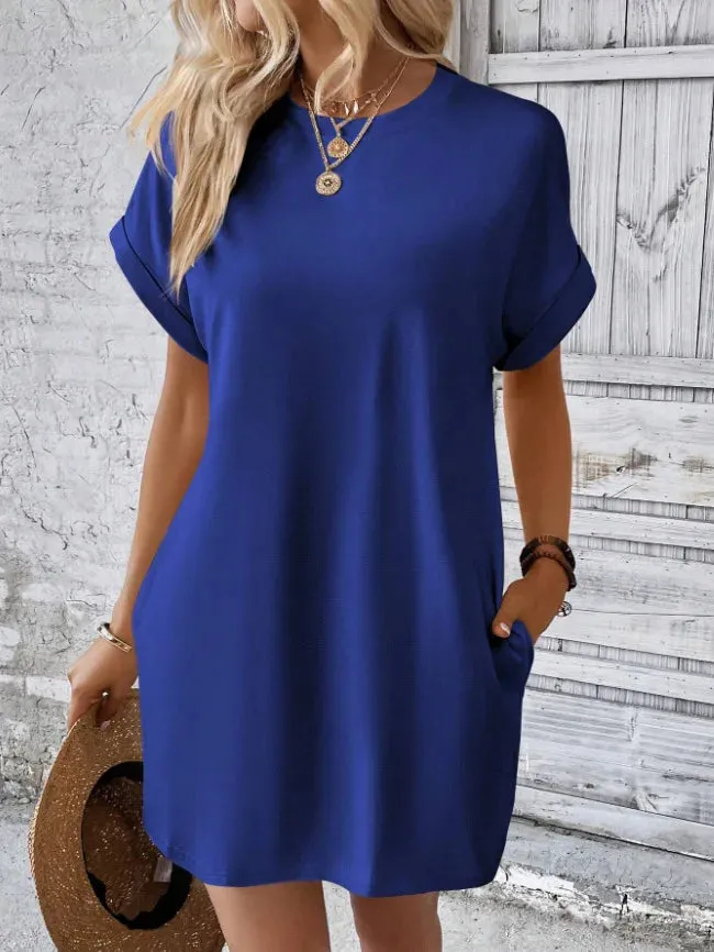 Loose Short Dress with Pockets
