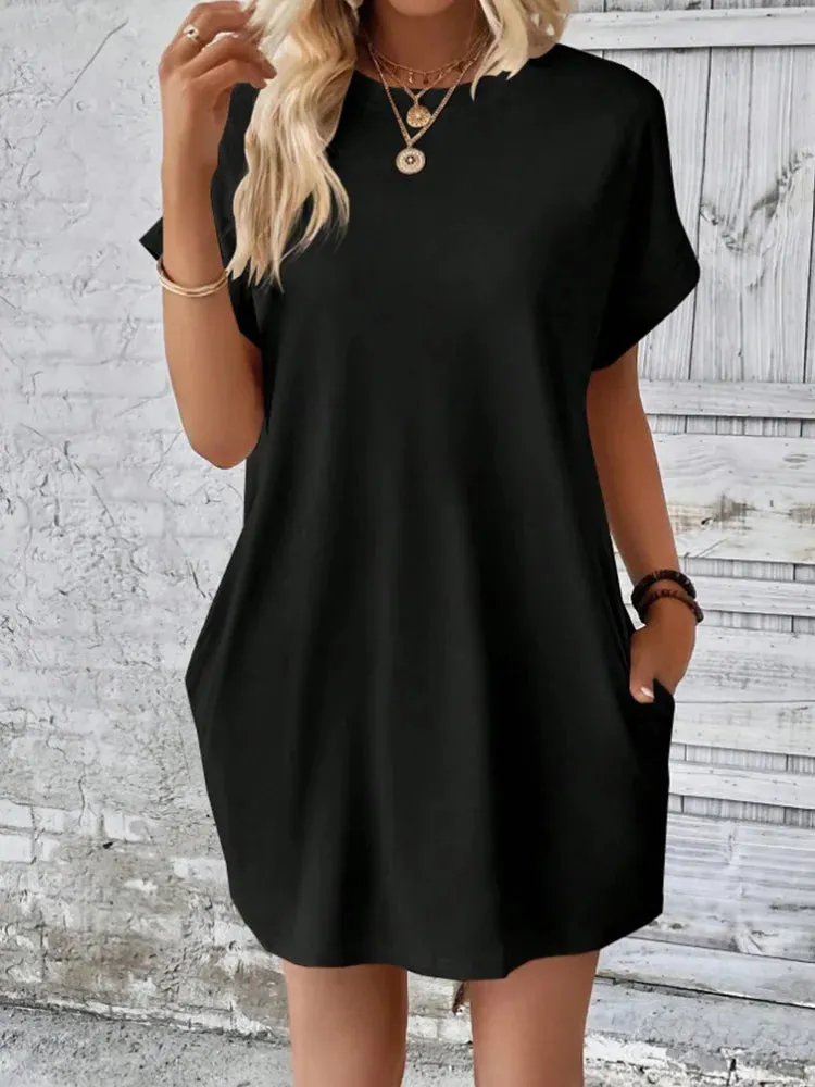 Loose Short Dress with Pockets
