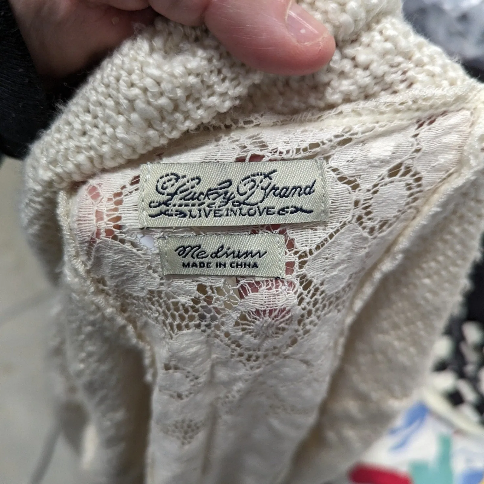 Lucky Brand Lace Cardigan - Medium
