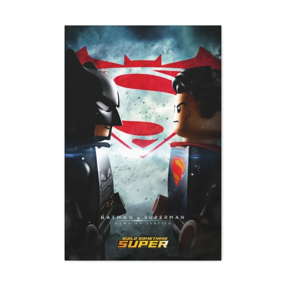 MOC  Compatible  Batman VS Superman  Movie Wall Art Canvas Art With Backing.