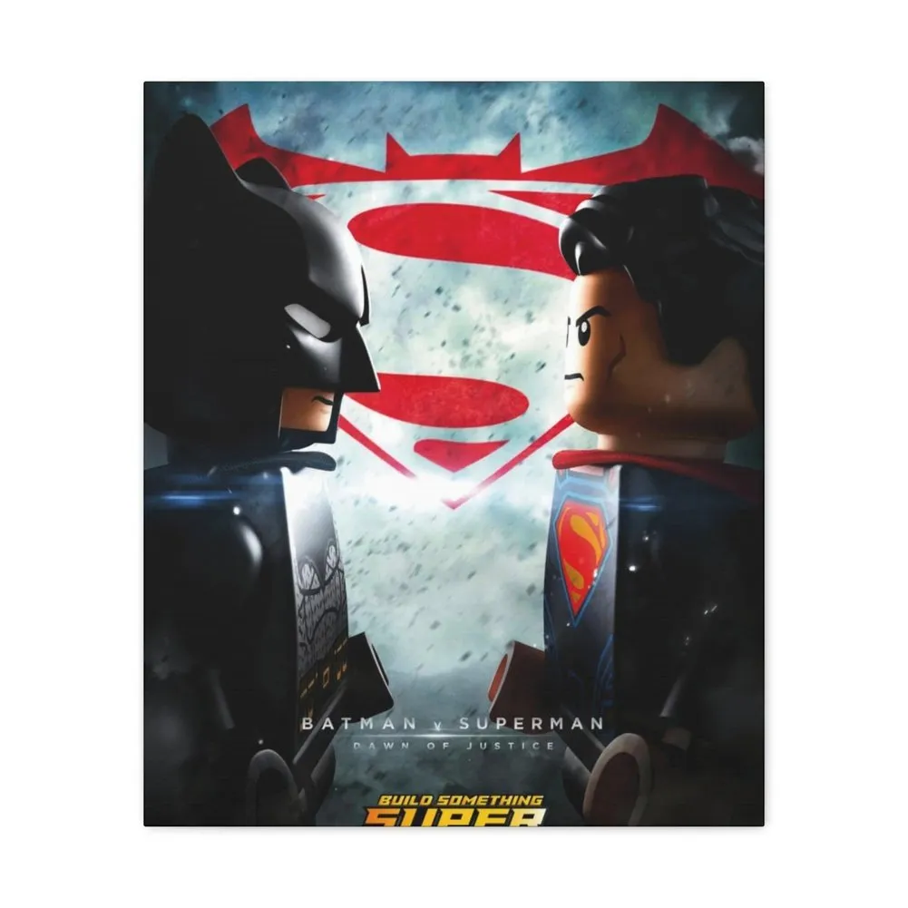 MOC  Compatible  Batman VS Superman  Movie Wall Art Canvas Art With Backing.