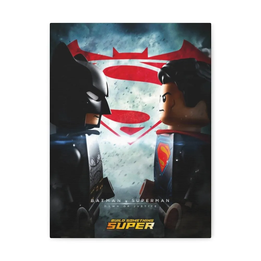 MOC  Compatible  Batman VS Superman  Movie Wall Art Canvas Art With Backing.