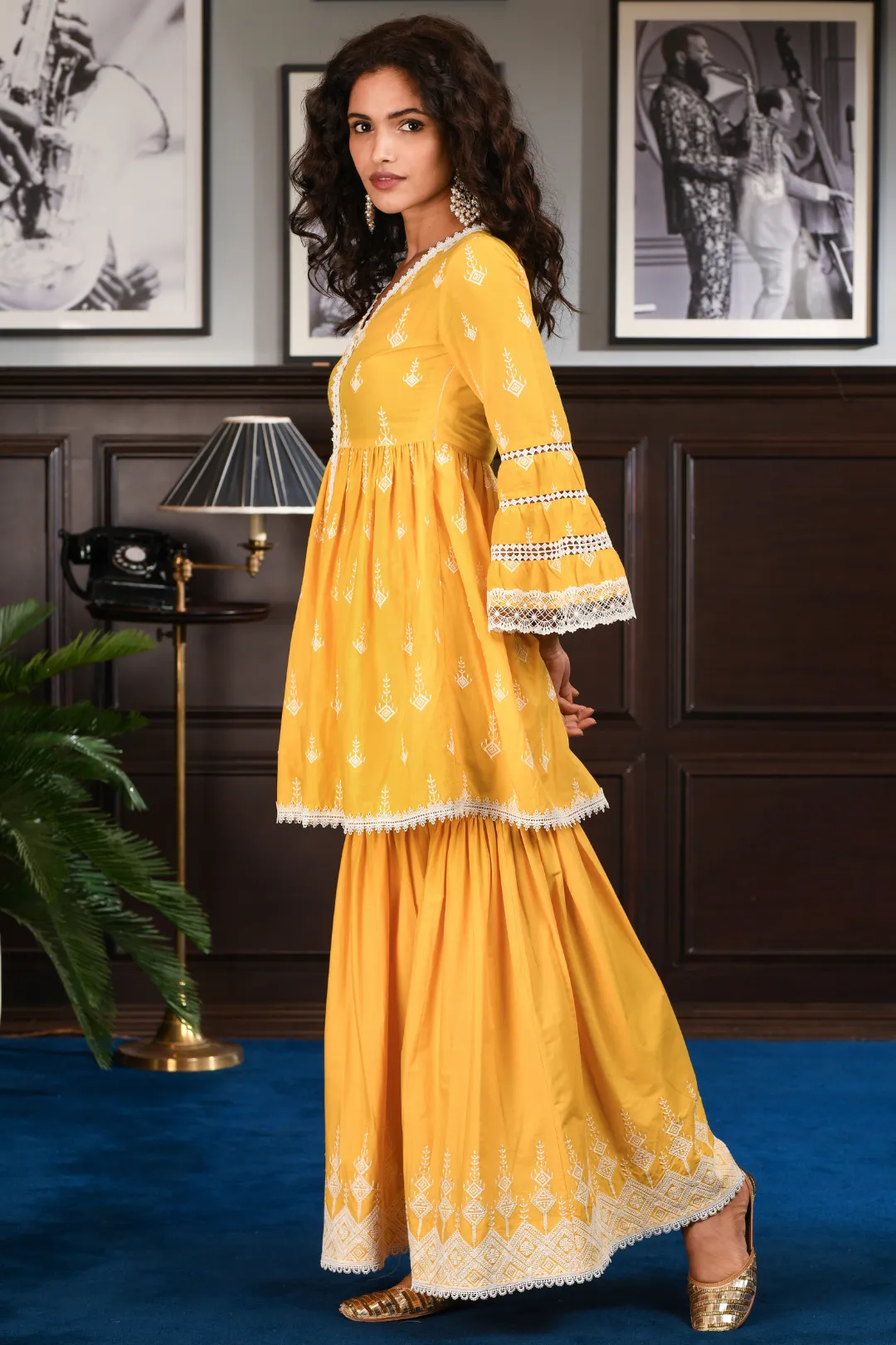 Mulmul Cotton ALAIA Kurta With ALAIA GARARA