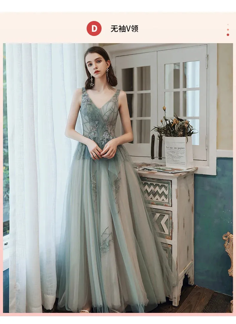 New Dreamy Bridesmaid Dress Tulle Long Mismatched Appliques Floor Length Sexy Prom Party Gown Vestidos De Fiesta De Noche