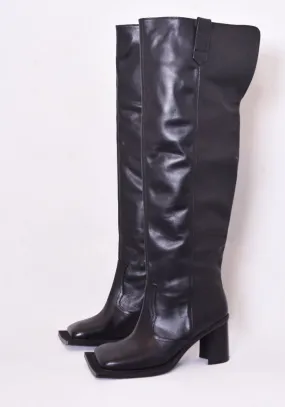 NINAMOUNAH HOWLING KNEE-HIGH LEATHER BOOTS