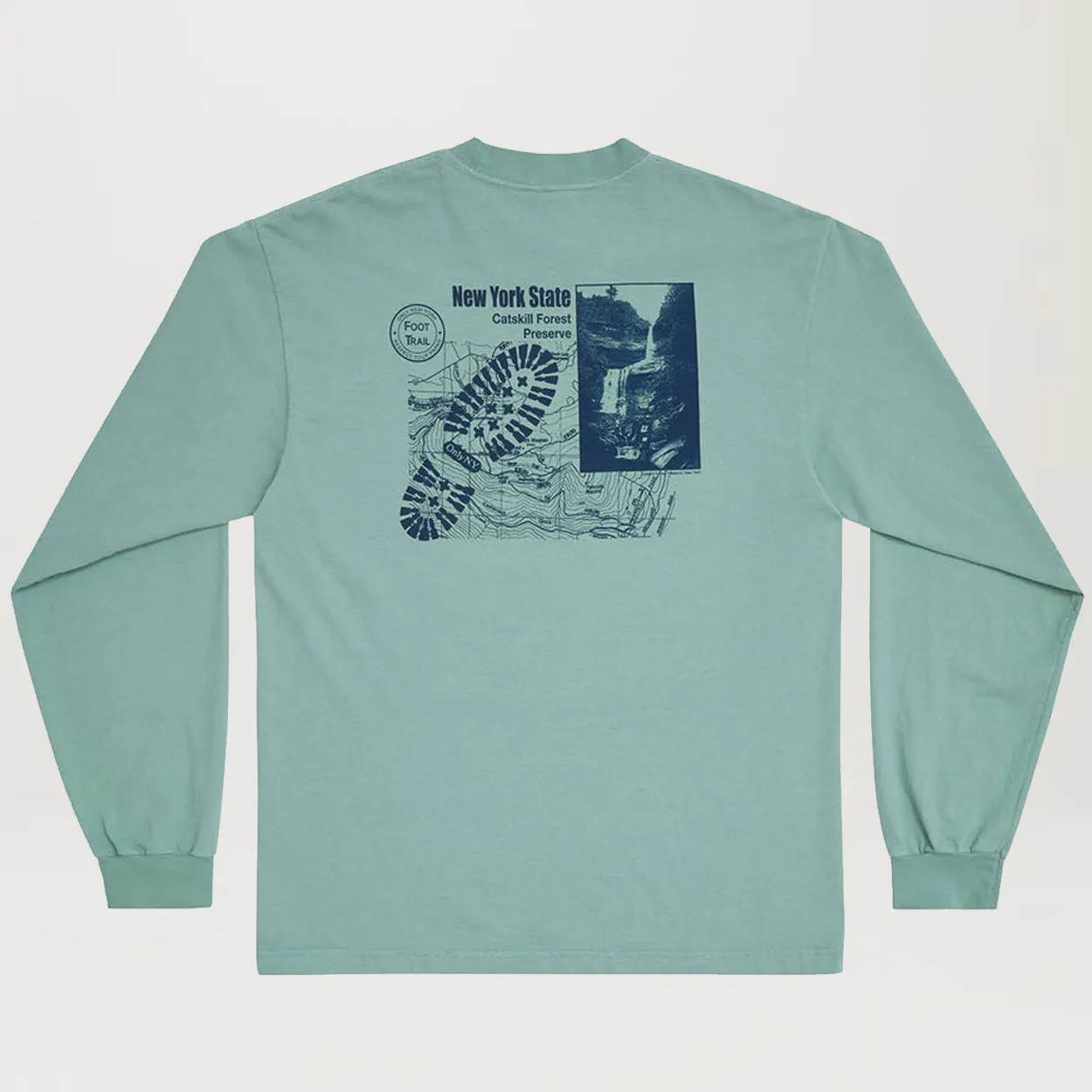 Only NY Upstate Trail L/S Tee (Stone Green)