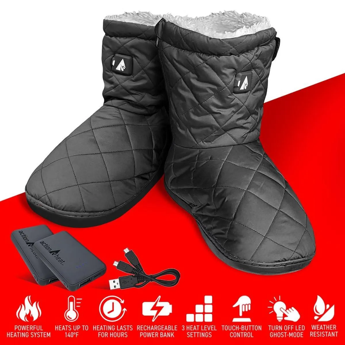 Open Box ActionHeat 5V Battery Heated Indoor/Outdoor Boots