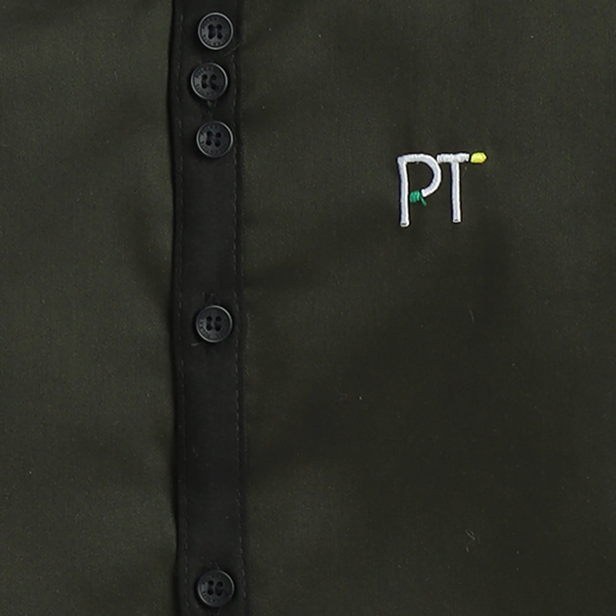 Polka Tots Full Sleeve Party Wear Reverse Collar Placket With Bow Tie Shirt - Green