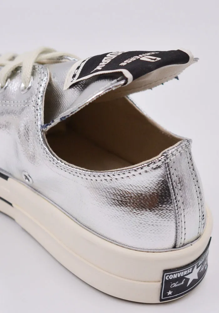 RICK OWENS DRKSHDW x CONVERSE DC01BX292 TURBODRK OX DENIM SHOES SILVER