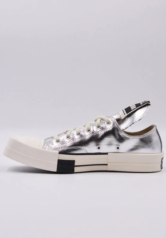 RICK OWENS DRKSHDW x CONVERSE DC01BX292 TURBODRK OX DENIM SHOES SILVER