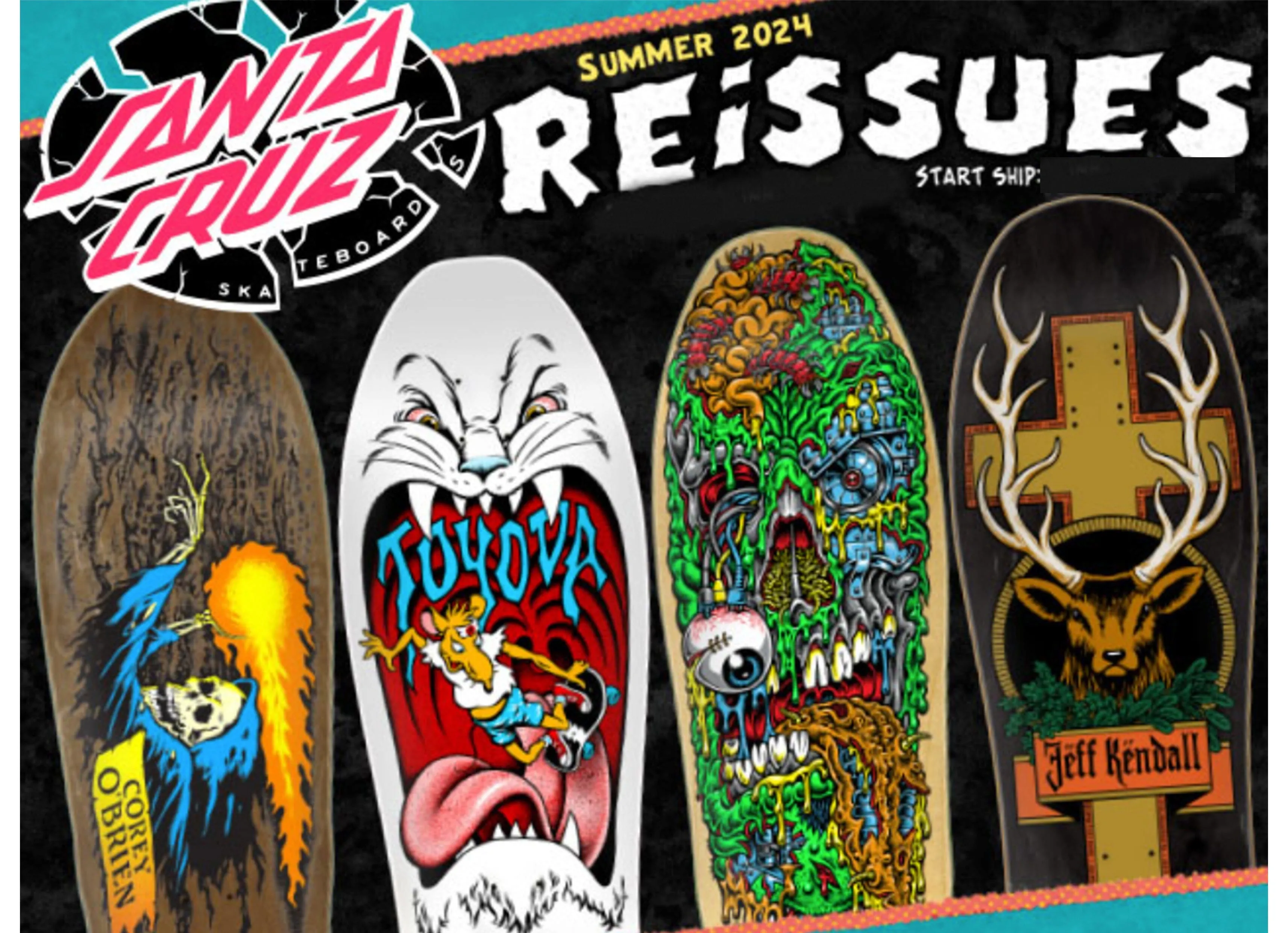 Santa Cruz Roskopp Face Three 9.9  Reissue Skateboard Deck Preorder  - Tabla