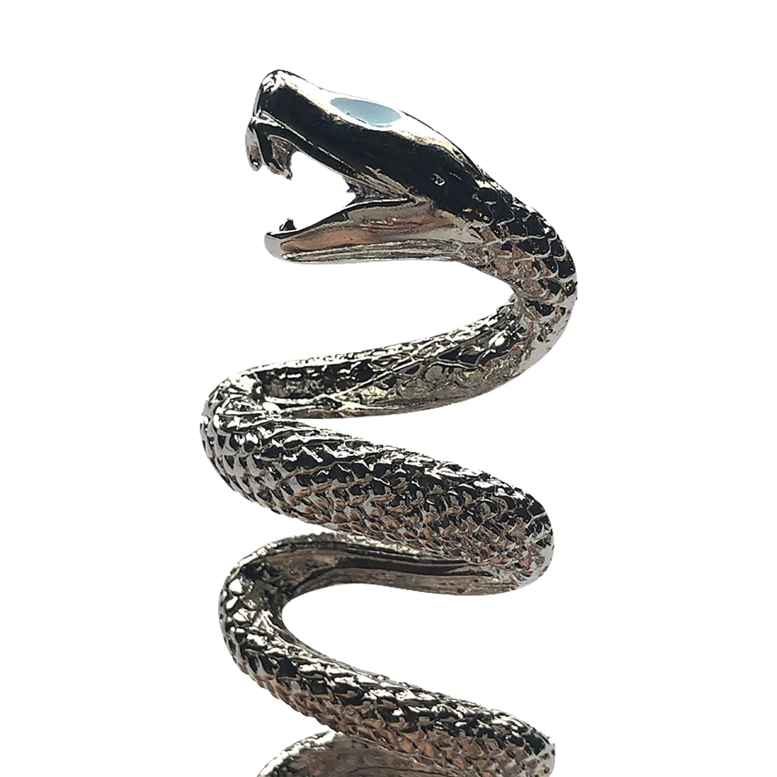 Silver Rattlesnake with Turquoise Enamel Western Bolo Tie