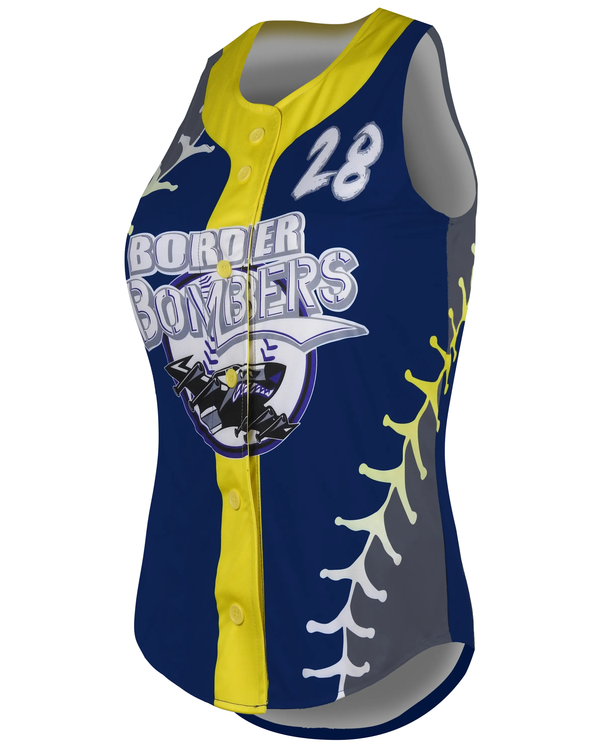 Sleeveless Full Button Softball Jersey