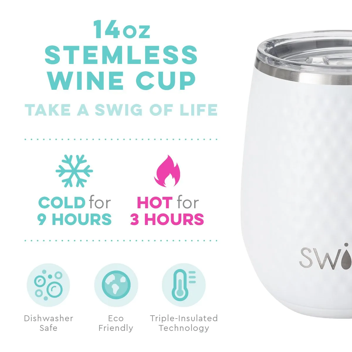 Swig:  Golf Partee Stemless Wine Cup (14oz)