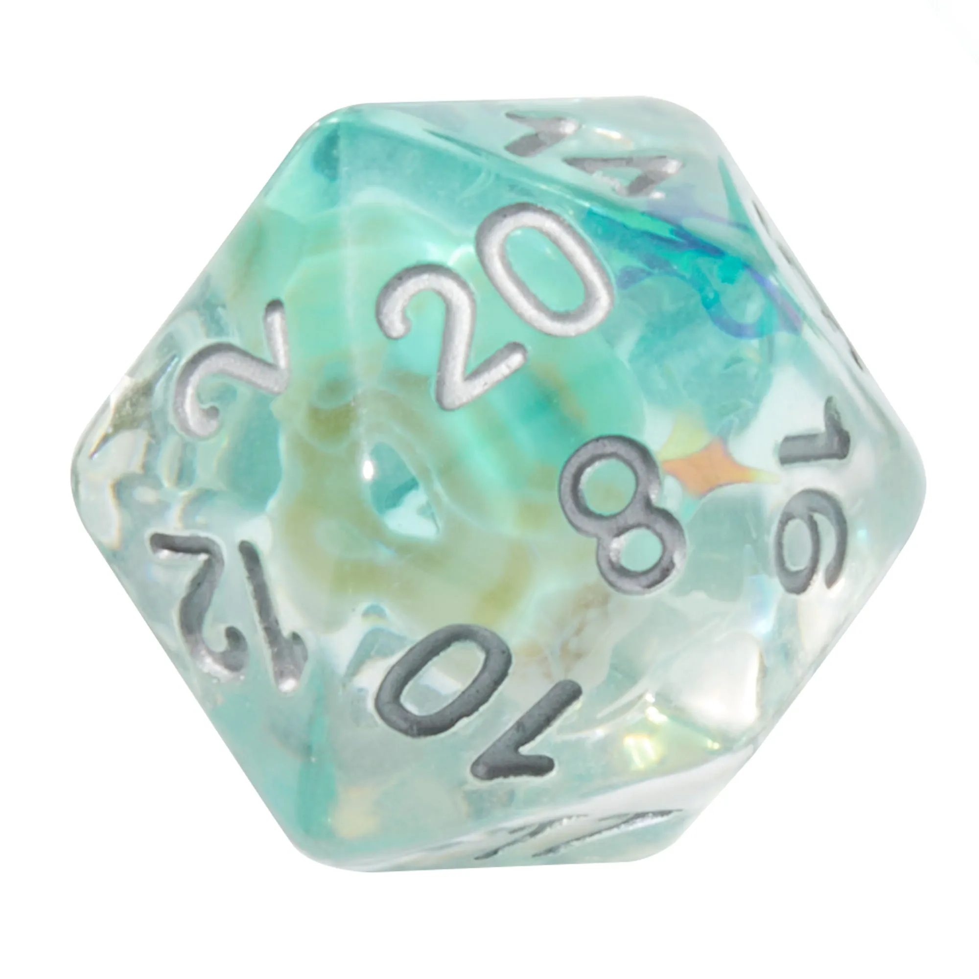 Teal Conch Shell Resin 7pc Dice Set