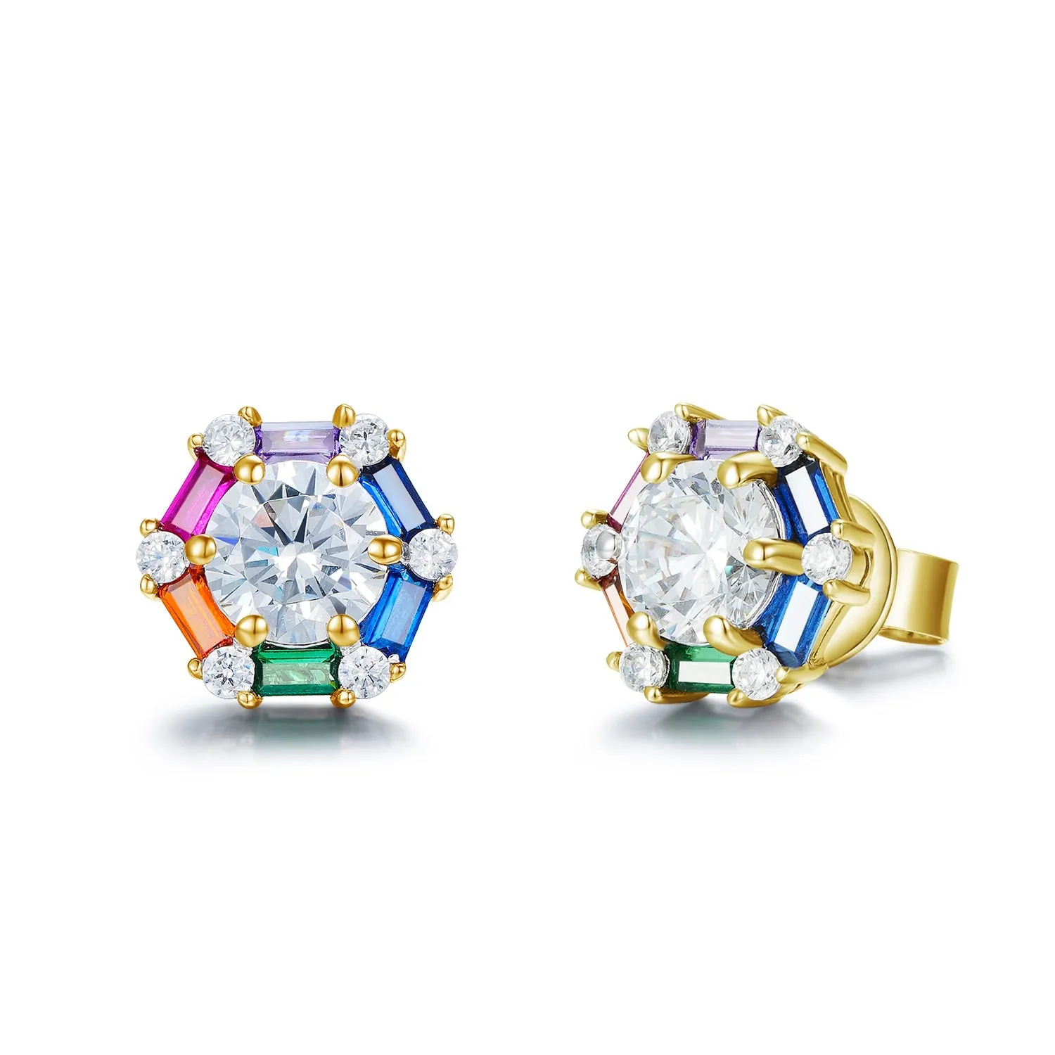 THIALH - Rainbow - Yellow Cubic Zirconia Earrings